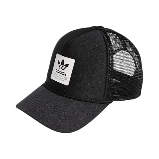 adidas Originals Dispatch Trucker 5-Panel High Crown Mesh-Back Adjustable Strapback Cap, Black/White, One Size