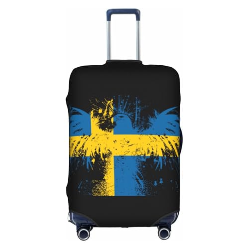 Travel Luggage Cover Sweden Swede Flag Fashion Washable Baggage Suitcase Protector Fit For Luggage Medium