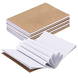 JIASI&JIESY 8 stuks mini-notitieboek, B7, klein notitieboek, mini 12,5 x 9 cm, kraftpapier omslag, mini notitieblok, blanco, klein mini-notitieblok, 30 vellen/60 pagina's, voor het maken van korte