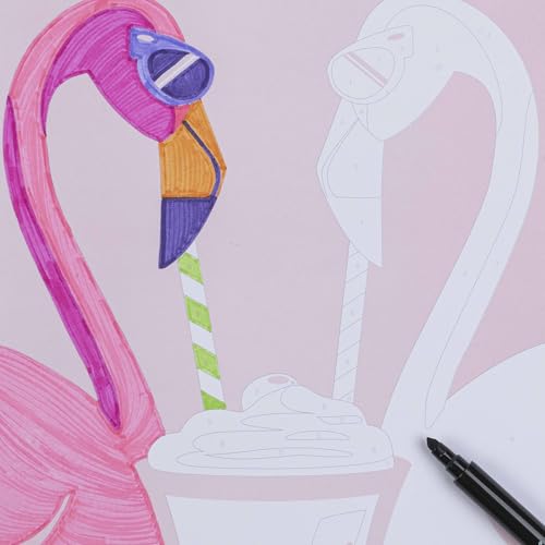 Vivid by Brea Reese: Marker Color-By-Number Kit - Queen of Hearts -5 Dual-Sided Markers, 12 Design Coloring Pages, Retro Vibrant Themed Spiral Art Pad by Brea Reese Vivid - Image 4