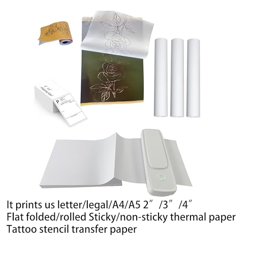 IOOIOO Impressora portátil A81, sem tinta, térmica, 21 x 28 cm, sem fio, para viagem, portátil, impr