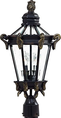 Minka Lavery Outdoor Post Lights 8935-95, Stratford Hall Aluminum Exterior Lighting Fixture, 120 Watts, Heritage