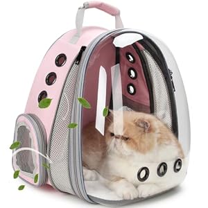 Lollimeow Cat Carrier Backpack, Expandable Bubble Pet Carrier for Cats and Small Dogs, Airline Approved Travel Backpack for Hiking, Walking & Outdoor Adventures – Supports up to 16 lbs
