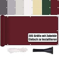 Balkon Sichtschutz 60x1400 Cm, Blickdicht, Beige – Ohne Bohren Montierbar, UV- Und Wetterfest, Aus HDPE