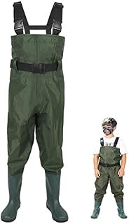 LANGXUN Hip Waders for Kids, Lightweight and Breathable PVC Fishing Waders for Children
