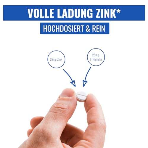 Zinktabletten 25mg von Gym Nutrition – 365 Tabletten, vegan und laborgeprüft