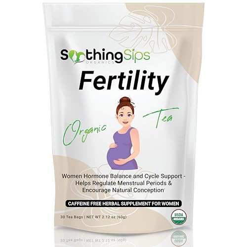 Soothing Sips Fertility Tea for Women: Fertility Tea Blend Promoting Conception, Hormonal Balance, and Menstrual Regulation - Caffeine-Free - USDA Organic - 30 Teabags
