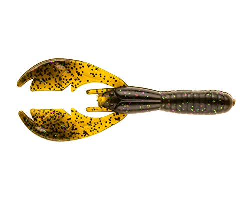 NetBait Paca Craw Soft Plastic Crawfish Lure Hollow Body Bass Fishing Plastic Bait, Green Pumpkin Candy, Paca Craw (5