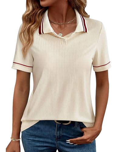 EGRETLAC - Women's Short Sleeve Polo Shirt – Business Casual Work Top, Summer-Ready - Best Deal on Amazon