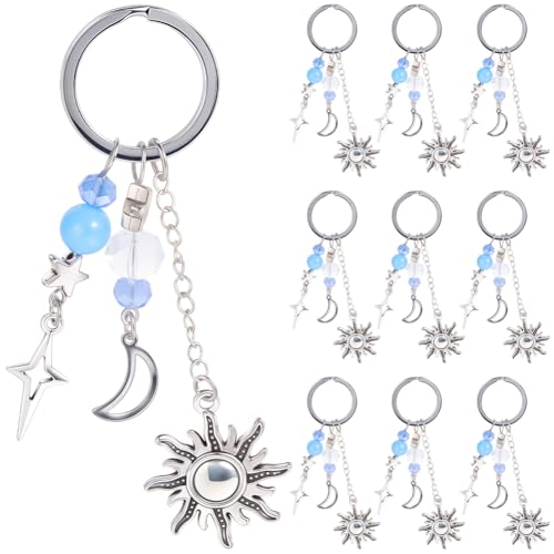 Porte-clés soleil et lune en vrac pour customiser facilement les sacs à dos et accessoires de mode