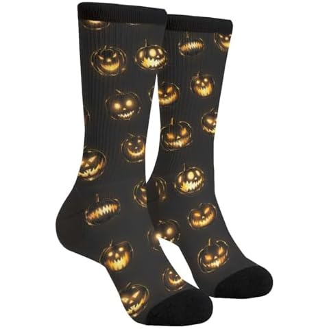 DEKIFNHG Halloween Pumpkin Funny Novelty Socks Casual Athletic Crazy Cute Crew Socks For Women Men Cover