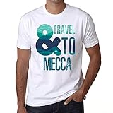 Lavabile in lavatrice Cityone Uomo Maglietta Tee Vintage T Shirt And Travel To Mecca Bianco