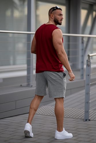 COOFANDY Men's Sweat Shorts 7 Inch Athletic Workout Shorts 2 Pack Casual Lounge Joggers Short Pants with Pockets4