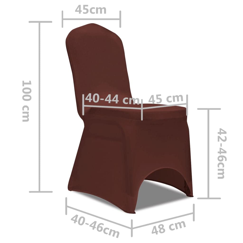 vidaXL Funda de Silla elástica 6 Unidades marrón