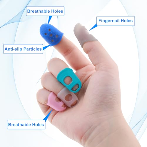 Protetor de dedo de guitarra de silicone com 35 peças, 5 tamanhos, protetores antiderrapantes para p