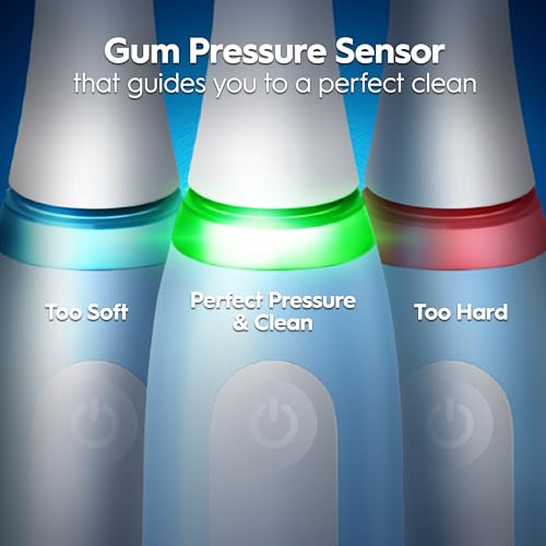 Oral-B iO3 Electric Toothbrushes, Toothbrush for Adults with 1 Toothbrush Head, 1 Travel Case, Ideal Gifts for Women & Men, Blue - 2