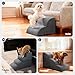 Mora Pets Hundetreppe, Haustiertreppe für Bett und Sofa Hunde Treppe 4 Stufen & teilbar (1 Treppe = 2 Lösungen) rutschfeste, waschbarer Bezug, Hunderampe aus Schwamm