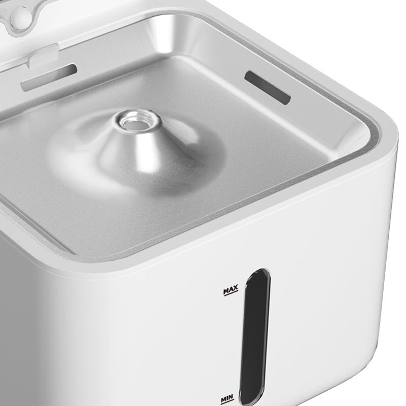 Qcwwy Fuente de Agua Inalámbrica para Gatos con Sensor de Infrarrojos Lejanos, Dispensador de Agua Automático de Acero Inoxidable para Mascotas, Fuente de Alimentación Dual (Modelo de Carga de 2600
