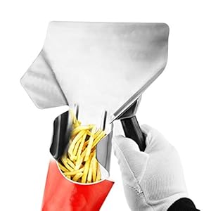 Chip Shovel Stainless Steel Chips Shovel with Handle Fried Fries Digger Shovel for Wedding Buffet Bar Candy Shovel for Home Kitchen Cinema for Sweets and Snacks