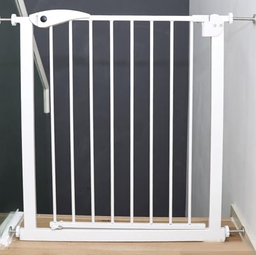 Treppengitter Mit Druckanpassung for Baby- Oder Hundegitter,Baby-Sicherheitsgitter,Treppen & Türöffnungen,Einfach Zu Installierendes Schraubenloses Kindergitter (Color : White, Size : 76-84CM+Extens