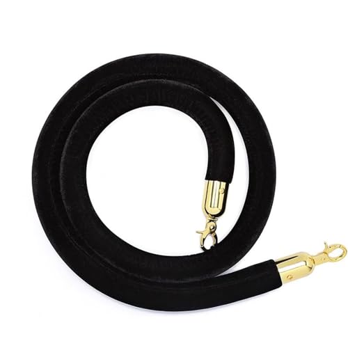 CAIFEXUE Rope with Hooks, Crowd Control Rope Withd Clasps, Barrier Rope for Party Event, Queue Line Barrier for Bar Concert Venues, Rope for Queue Divide/B/1.5M