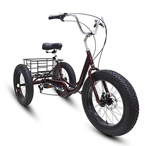 Triciclo para adultos de 7 velocidades, ruedas gruesas de 20 pulgadas, con canasto grande para recreo, compras y ejercicio, ideal para personas mayores, mujeres y hombres miniatura 1