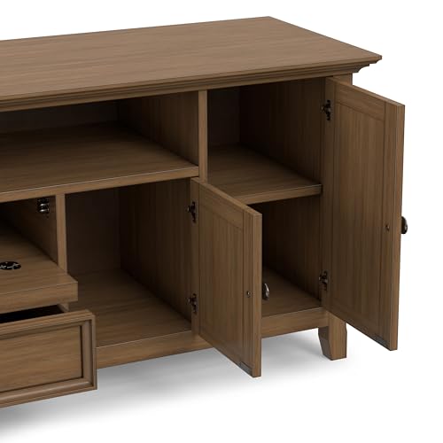 SIMPLIHOME Amherst TV Stand - 72 inch Wide Solid Wood Media Console in Rustic Natural Aged Brown, Transitional Entertainment Center for Living Room for TVs up to 80 Inches with Cable Management by SIMPLIHOME - Image 7
