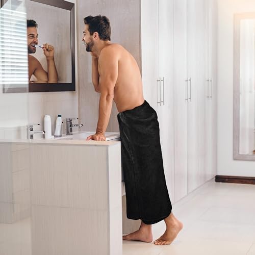 Utopia Towels Luxurious Jumbo Bath Sheet, 35 by 70 Inches, 600 GSM 100% Ring Spun Cotton, Highly Absorbent and Quick Dry Extra Large Bath Towel, Super Soft, Black, 2 Pack — view 2