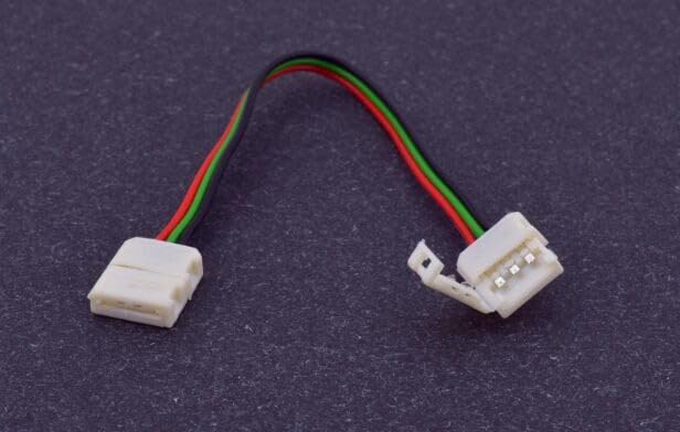 Wiring Connecting Terminals - 3pin 10mm Wide connectors(Two Sides) with 15cm Long Cable for 10mm led Strip(ws2811,ws2812b.etc) no Need Soldering;Plug and Play