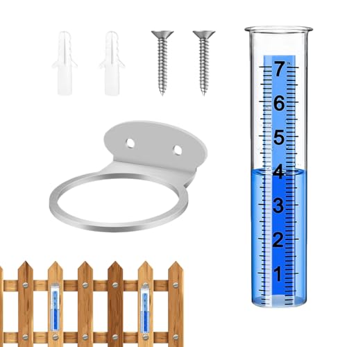 Pluviómetro para exteriores – Freeze Proof Medidor, pluviómetro inalámbrico portátil con conexiones digitales en interiores | Medidor preciso con un gran número para la vigilancia meteorológica