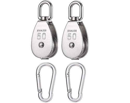 Poulie simple M50 inox 304 robuste avec crochet levage de câble haute résistance