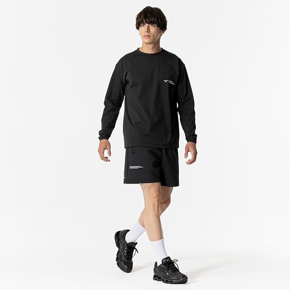 MIZUNO One-Point T-Shirt, Long Sleeve, OFF THE PITCH, Sweat Absorbent, Heat Shield, Slim Silhouette, Unisex, Adult P2MAB066 | 男女兼用、吸汗速乾、速乾、吸汗