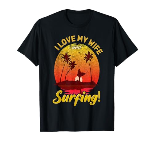 Tropical Sunset Surfer Love Beach Vibes Waves Summer Holiday T-Shirt