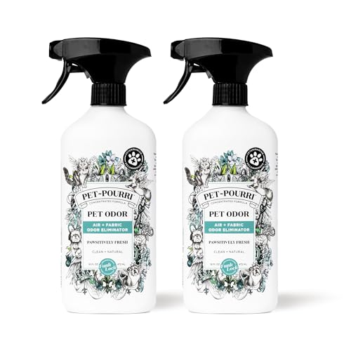 Pet-Pourri Pet Odor Air + Fabric Odor Freshener Spray, Pawsitively Fresh, 16 Fl Oz (Pack of 2) by Poo-Pourri - Used condition - US$22.52