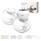 KISSBOBO Freihändige Milchpumpe Elektrisch: Tragbar, Ultra-Leise, 3 Modi/12 Stufen, Einzel-/Doppel-Pumpen, LED-Display