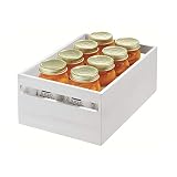 iDesign Aufbewahrungsbox mit Griffen, Küchenschrank Organizer aus Paulownia-Holz für Regal oder Vorratsschrank, vielseitige Kiste zur Aufbewahrung, weiß, 38.1x25.4x15.9cm