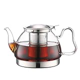 teekanne caydanlik induktion Ästhetisches Design: Wunderschöner klarer Teekannenkörper mit handgefertigtem Spezialdesign verhindert das Auslaufen des Auslaufs; Präfekt dicht abdeckende Deckel sind in der Lage, das Problem des Auslaufens nach dem Entfernen des Filters zu vermeiden; Spezialfilter aus Edelstahlgewebe sorgen für reinen Tee ohne losen Tee.