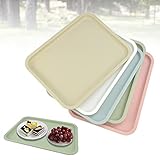 THATSRAD 5 Farben Serviertabletts Tablett Aus Kunststoff Kunststofftablett 23*30.5cm Servierplatten Serviertablett Rechteckig Tabletts rutschfest Fast Food Tablett für Küche Esszimmer Hotel Café