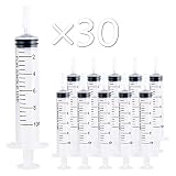 30 Pack 10ml Plastic Syringes, Small Syringe with Tip Cap, Oral Syringe for Scientific Labs, Feeding
