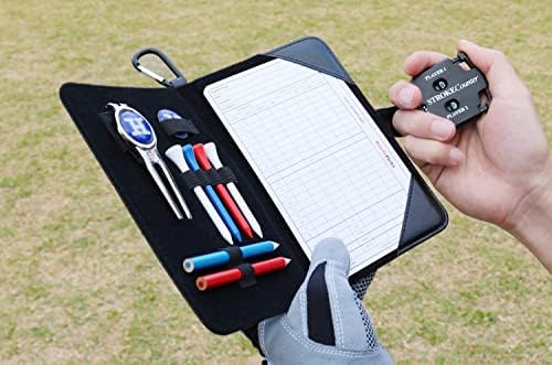 Handy Picks Golf Scorecard Holder n Yardage Book Cover - Divot Repair Tool, Ball Marker, Golf Tees, Scorer, Pencil n Scorecards Included - Gift for Golfers