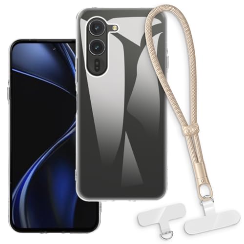 OAGELIM 2-in-1�ی�P�[�X�ƃ��X�g�X�g���b�v FCNT Arrows Alpha F-51F �Ƃ̌݊������� ���O���\�ȃ��j���[�h�t���d�b�J�o�[�A����~�ߕ����h�~�O���b�v�n���h�� (�N���A + �S�[���h)