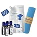 Produktbild BADfabrik24 AquaClean Pflege-Set  Reinigungsmittel 1000 ml (Nachfüllbeutel) + Entkalker 4× + Mikrofasertuch 40×40 cm Blau, kompatibel mit Geberit AquaClean Dusch-WCs