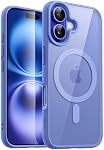 JETech Magnetic Case for iPhone 16 6.1-Inch Compatible with MagSafe, Shockproof Phone Bumper Cover, Solid Color Matte TPU Frame, Anti-Scratch Clear Back (Ultramarine)