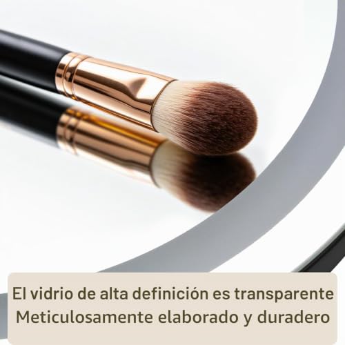 Miniatura 6 de Mantoliteespejo De Pie Con Iluminación Led, Espejo Cosmético Regulable, 3 Colores, Control Táctil, 40 Cm, Negro