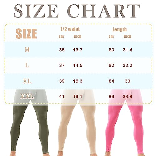 QiaTi Roupa íntima masculina justa longa sexy calça comprida sexy roupa íntima de compressão macia p