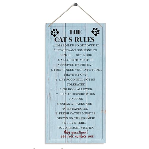 Pet Decor Signs, Decorative Wood Hanging Wood Plaque, Funny Cat Sign, Cat Room Hanging Decor, Wall Decor Art, Cat Family Home Decor, Cat Gift, Cat Lover Gifts C