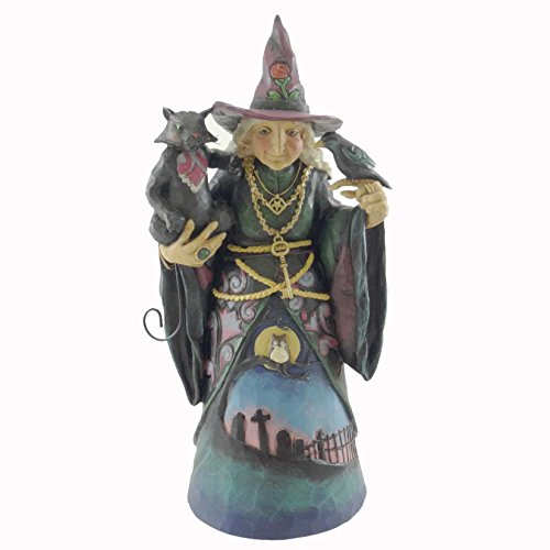 Enesco Jim Shore Heartwood Creek Witch with Cat and Crow Figurine, 9.5-Inch
