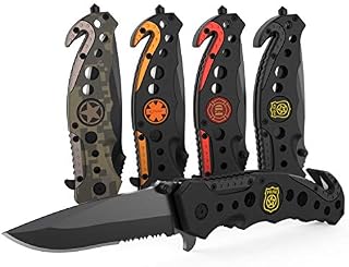 3-in-1 Police Tactical Knife for Law Enforcement and First Responders with Glass Breaker