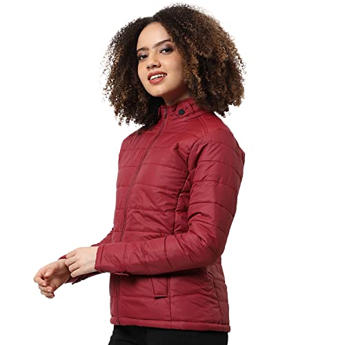 Image of PINACOLADA Women's Puffer Regular Fit Bomber Jacket For Winter Wear | Standing Collar | Full Sleeve | Zipper | Casual Jacket For Woman & Girl | Western Stylish Jacket For Women