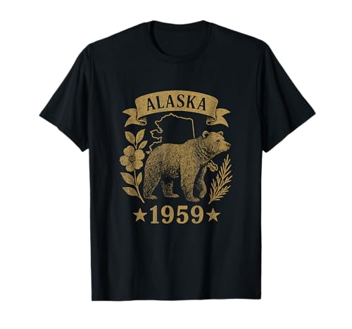 Alaska 1959 Vintage Bear Retro Wilderness Heritage T-Shirt